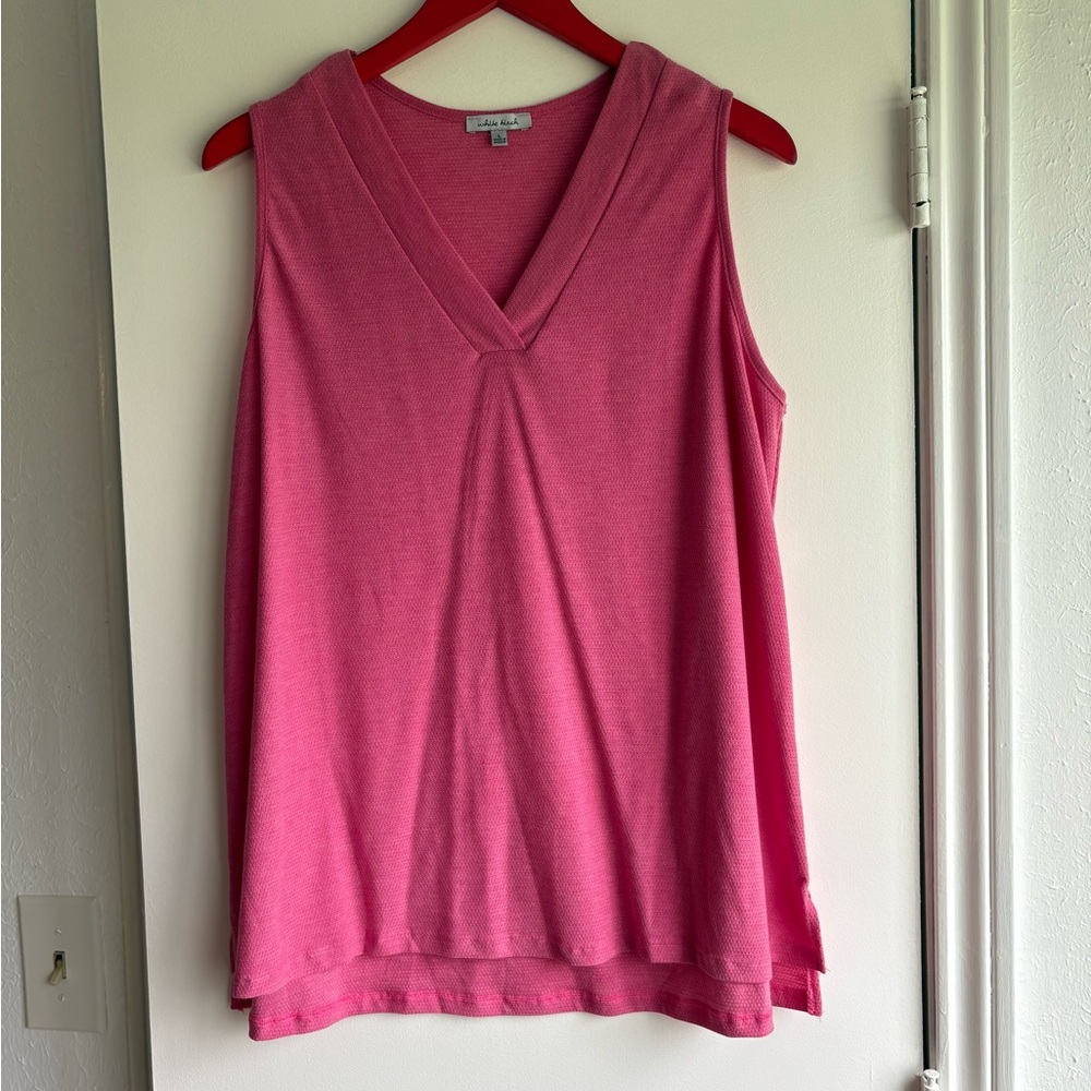 White Birch V-Neck Pink Tank Top